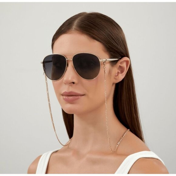 NEW GUCCI SUNGLASSES GG1088S 001 GOLD UNISEX EYEWEAR GUCCI WITH CHAIN